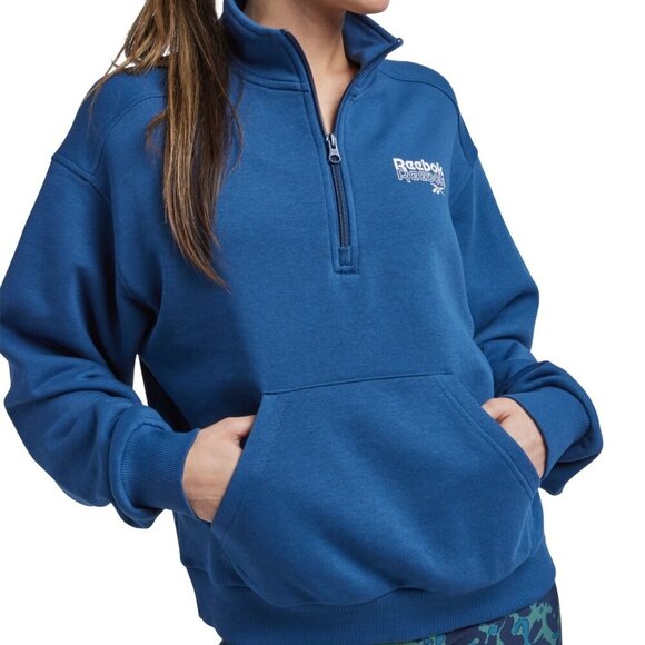 Reebok Identity Quarter Zip Sweatshirt - Uniform Blue, Size XS, NWT - Picture 3 of 5